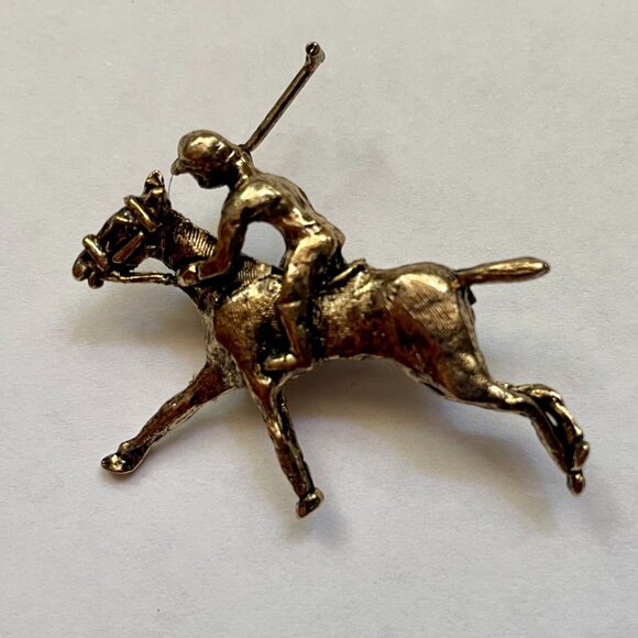 Polo Horse and Rider Pin - Picture 2 of 4